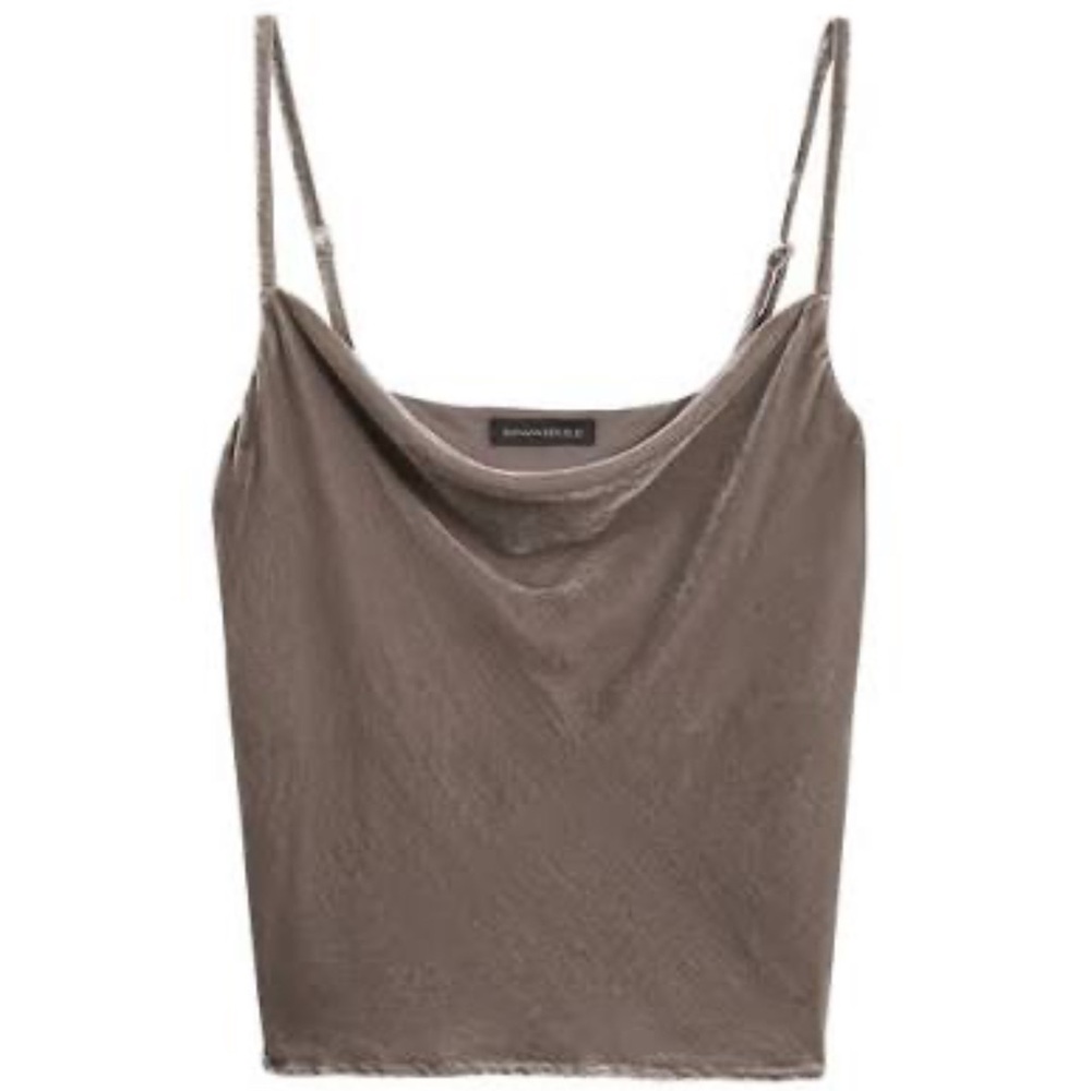 NEW Banana Republic Velvet Cowl Neck Tank - Size XS | Color: Grey